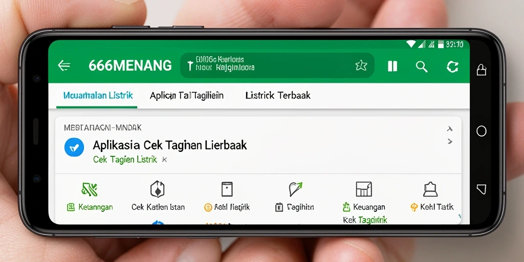 Tampilan antarmuka aplikasi Cek Tagihan Listrik 666MENANG yang user-friendly.