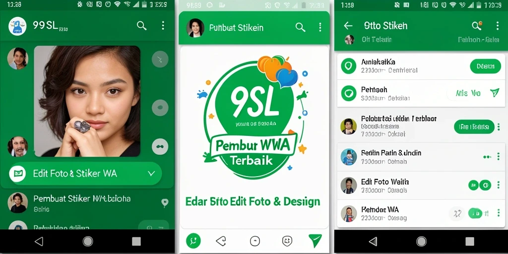 Tampilan antarmuka penggunaan 9SL dalam membuat stiker WA.