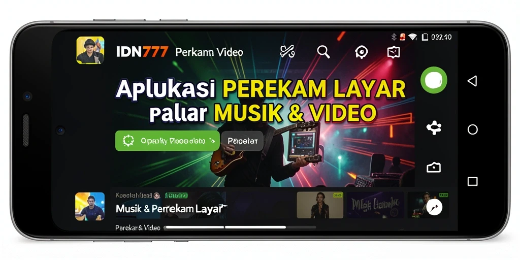 Antarmuka IDN777 dengan fitur perekam layar yang lengkap.
