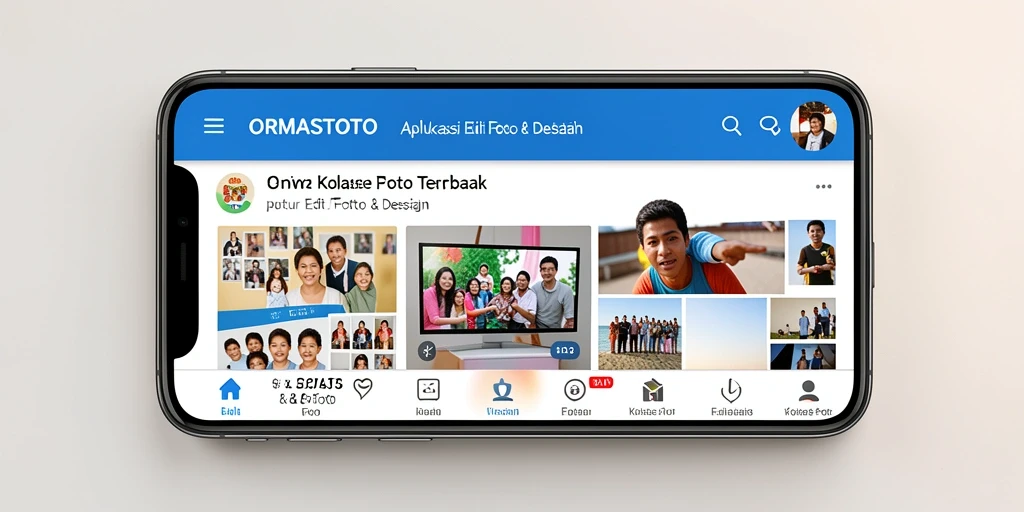 Tampilan antarmuka ORMASTOTO dengan fitur kolase foto yang menarik dan mudah digunakan.